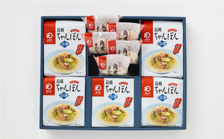 【具材付き】長崎ちゃんぽん5食・角煮まんじゅう5個　詰合せ＜みろく屋＞ [QBP045] [QBP045]