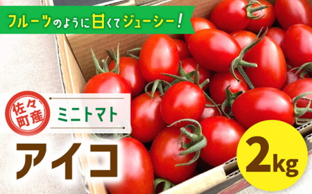 【甘くてジューシー】ミニトマト アイコ 2.0kg【C&T farm】 [QBG002] [QBG002]