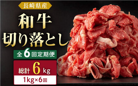 【全6回定期便】長崎県産 和牛 切り落とし 1kg(500g×2パック)  【合同会社肉のマルシン】 [QBN038] [QBN038]
