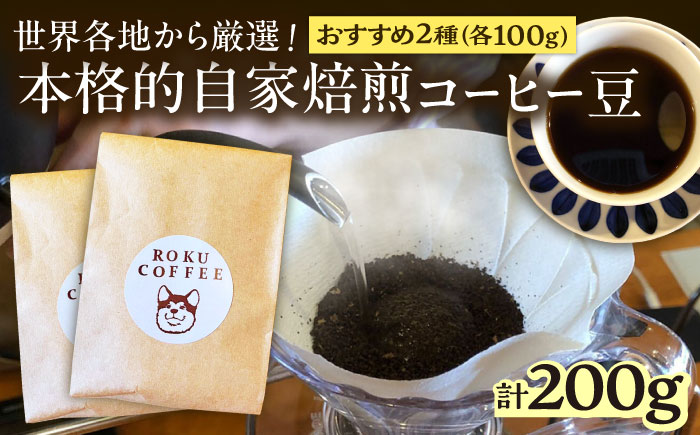 店長おススメのコーヒー豆(2種100g×1パックずつ)【roku coffee】 [QBU003] コーヒー 豆 ドリップパック 自家焙煎 コーヒー 豆 おすすめ