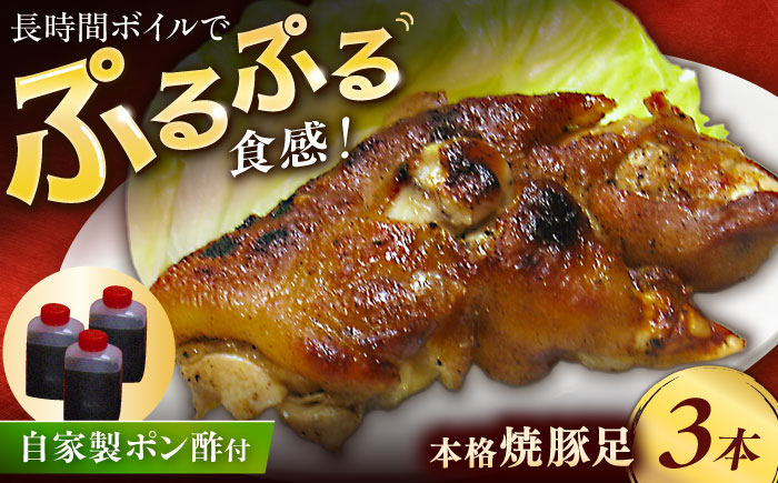 【職人仕込みの炭火焼き】プルプル食感！自家製ポン酢で味わう本格焼豚足 [QCC001]