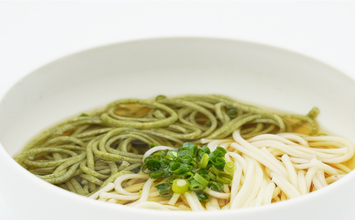 五島うどん2色セット（緑白）五島手延うどん250g×2、わかめうどん240g×1 あごだしスープ10g×6【ますだ製麺】 [RAM041]