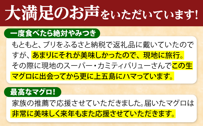 【ながさき水産業大賞受賞の新鮮なマグロを冷蔵でお届け！！】五島列島産 養殖 生本かみまぐろ 赤身 300g 魚介類 鮮魚 まぐろ 【カミティバリュー】 [RBP001]