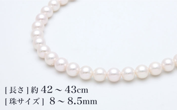 【真珠生産量全国1位の長崎からお届け！】 あこや真珠 （8～8.5mm珠）花珠ネックレス＆イヤリング セット 真珠 【園田真珠】 [RBB014]