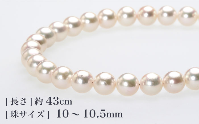 【真珠生産量全国1位の長崎からお届け！真珠鑑別書付】【大珠】 あこや真珠 （10～10.5mm珠） ネックレス 真珠 【園田真珠】 [RBB042]