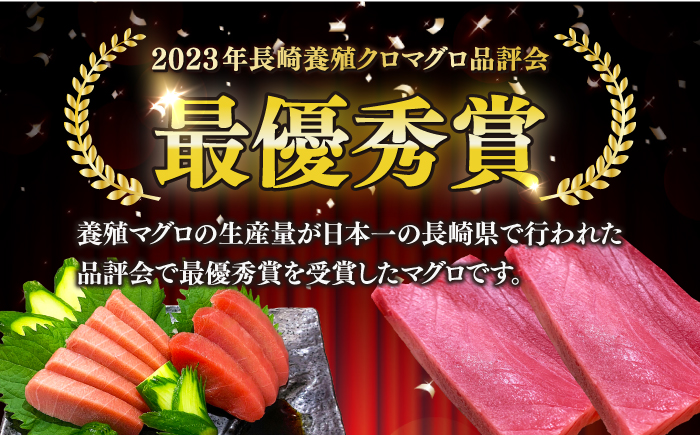 【長崎県養殖クロマグロ品評会最優秀賞！】 五島列島産 養殖 生 本マグロ 赤身 中トロ 冷蔵 計約900g マグロ まぐろ 鮪 刺身 ブロック 冷蔵 【上五島町漁業協同組合】 [RBN013]