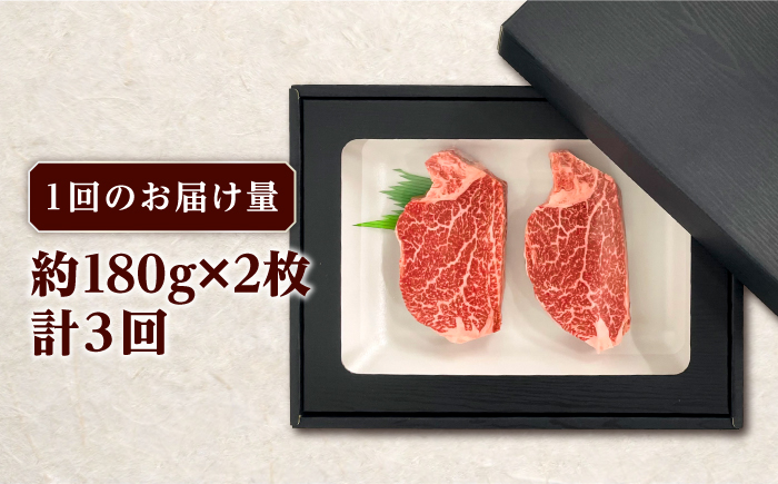 【全3回定期便】長崎和牛 ヒレ ステーキ 約180g×2枚 肉 牛肉 【肉の牛長】 [RCJ007]