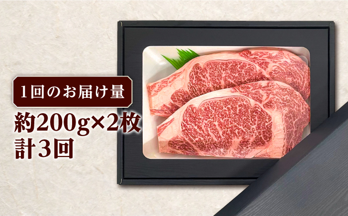 【全3回定期便】長崎和牛 サーロイン ステーキ 約200g×2枚 牛肉 【肉の牛長】 [RCJ013]
