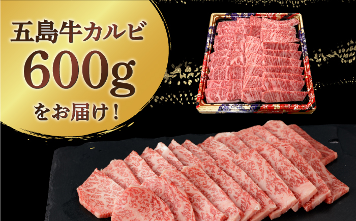 【幻の和牛！とろける肉汁がたまらない…！】 五島牛 特選 カルビ 600g 3人前 肉 牛肉 【カミティバリュー】 [RBP014]