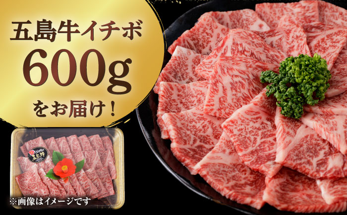 【幻の和牛！一頭から2kgしかとれない希少部位！】 五島牛 特選 イチボ モモ 焼肉用 600g 3人前 肉 牛肉 【カミティバリュー】 [RBP016]