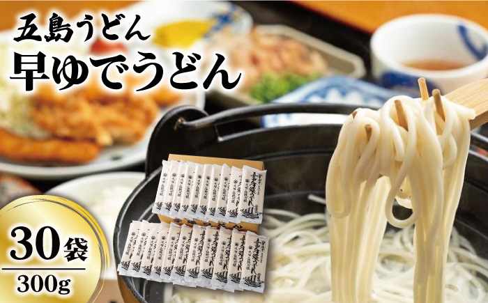 【12/18入金分まで年内発送】【大容量！早い茹で上がり♪】 早ゆでうどん 300g×30袋 五島うどん 保存食 業務用 【中本製麺】 [RAO009]