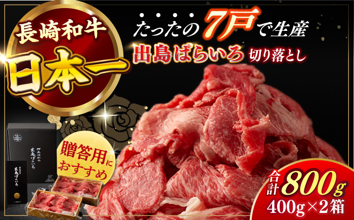 【日本一の和牛】長崎和牛 出島ばらいろ 切り落とし（モモ、バラ、カタのいずれか）400g×2 計800g  【合同会社　肉のマルシン】 [RCI002]