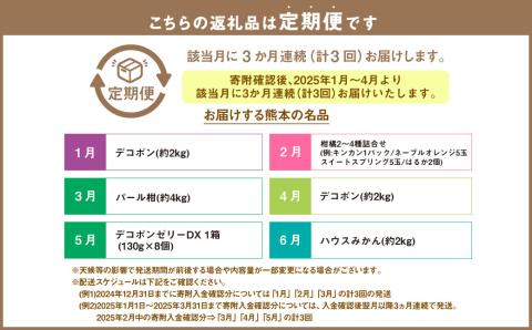 【2025年1月～4月より3か月連続発送】熊本便り！旬の柑橘堪能定期便