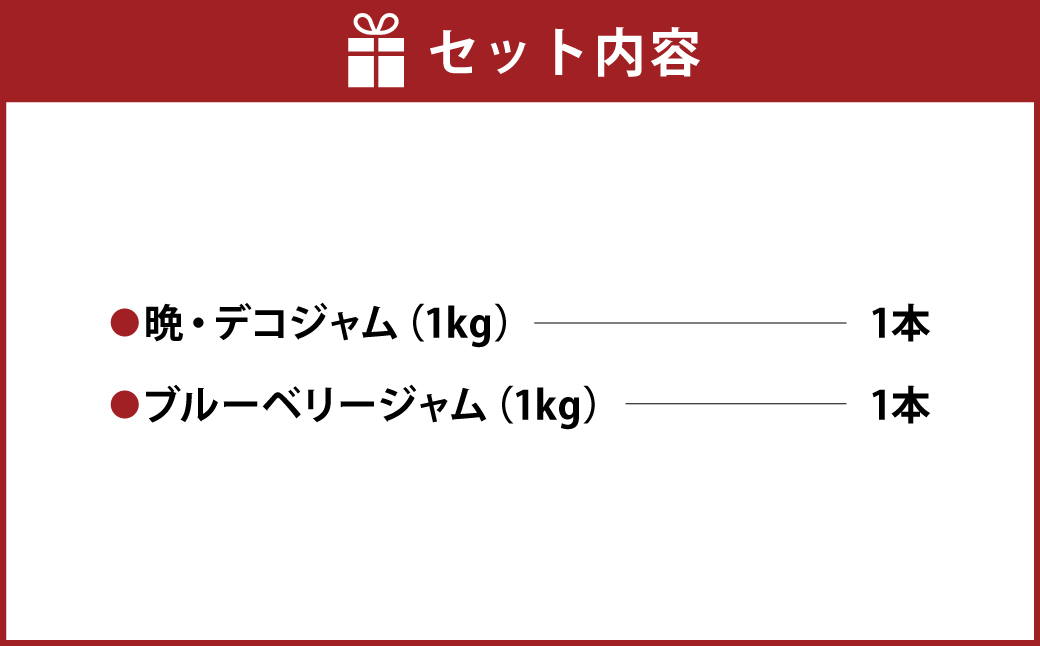 阿蘇 木之内農園の 晩・デコジャム と ブルーベリージャム セット 各1kg 合計2kg