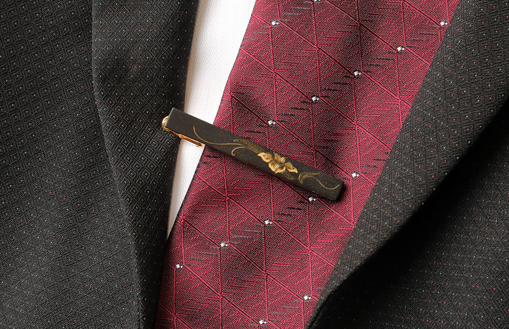 肥後象嵌 ネクタイ止め(菖蒲)