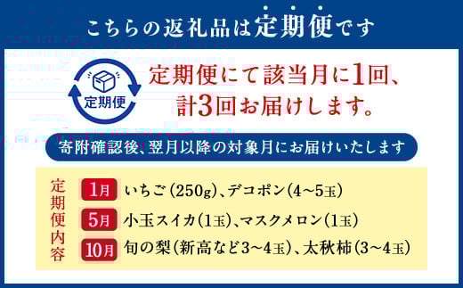 【年3回定期便】熊本の人気フルーツ堪能定期便（1月・5月・10月発送） 熊本県産 果物 毎月お届けギフト