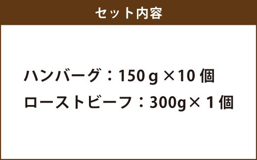 菊池のブランド牛延寿牛ハンバーグ 10個 ・ローストビーフ 1個 セット 延寿牛 牛 牛肉 肉 にく ニク ヘルシー 赤身 国産 熊本県産 ハンバーグ ローストビーフ セット モモ モモ肉