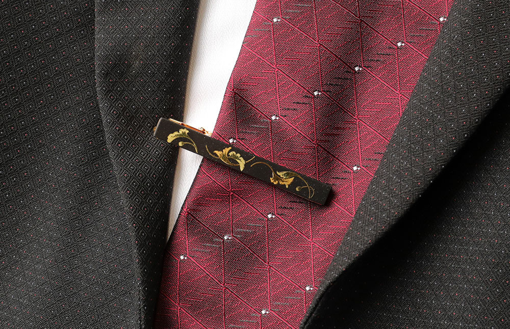 肥後象嵌 ネクタイ止め(銀杏)