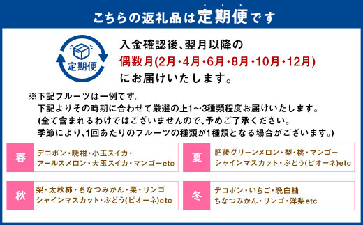 【年6回定期便】くまもと 旬のフルーツ極み 定期便 ① ｜ フルーツ くだもの 果物 旬 旬の果物 熊本県産