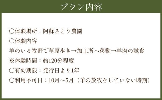 【 体験期間 6月1日ー9月30日 】 羊 飼いと行く 阿蘇 の草原歩き 体験 「私も 羊 も パートナー 」 2名様1組 ペア体験 動物 羊 熊本県 自然 チケット 観光 レジャー