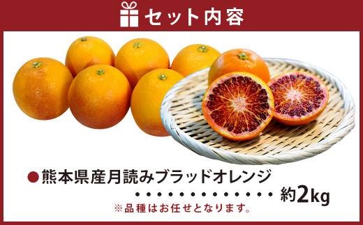 にしだ果樹園の熊本県産月読み ブラッドオレンジ 約2kg オレンジ 柑橘 みかん 蜜柑 フルーツ 果物 くだもの 【2026年3月上旬発送開始】