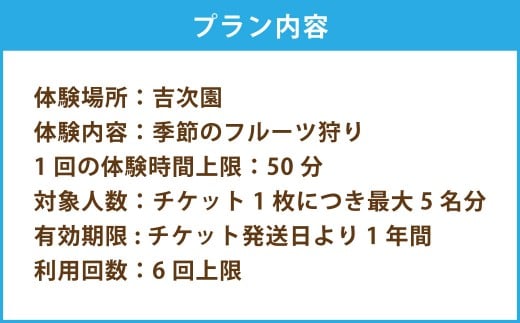観光農園吉次園の「旬を味わうフルーツ狩りパスポート」（計6回） 果物狩り フルーツ 狩り 食べ比べ 食べ放題 季節 旬 家族 体験チケット チケット 体験 熊本県