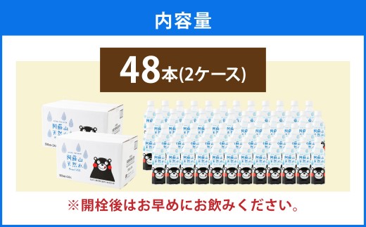 熊本 の おいしい お水 阿蘇山 天然水 500ml × 48本 （ 2ケース ） 水 特級水 飲料 飲み物 ドリンク ミネラルウォーター ケース 天然 九州 熊本県 阿蘇
