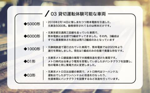 熊本電鉄の貸切運転 体験プラン (1名)  体験 電鉄 運転