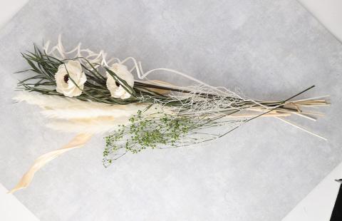 【ホワイト】ドライフラワー インテリアアレンジ 1個 縦約85cm (7種類12本以上)