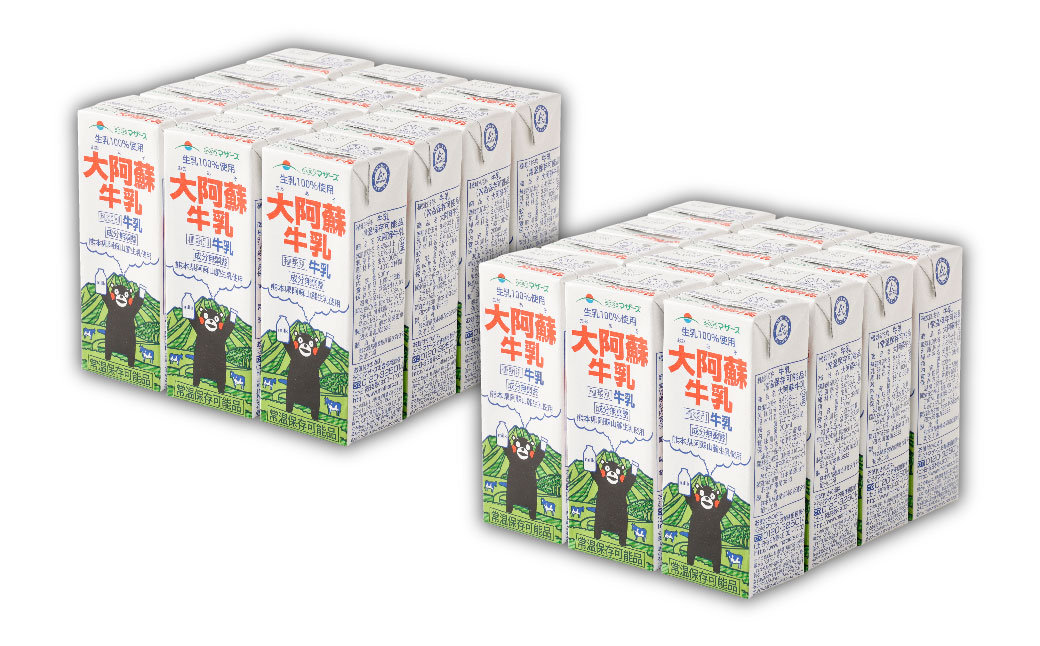【3か月連続定期便】 大阿蘇牛乳 200ml 24本×3回 計72本 牛乳 ぎゅうにゅう 成分無調整牛乳 ミルク 紙パック 定期便 長期保存 熊本県