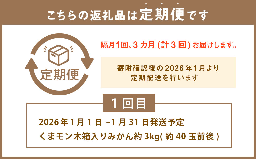 ～有明の潮風と太陽で育った～【年3回定期便】くまモン木箱入り！後藤農園の柑橘定期便 みかん ／ 年3回 3種類 計約52玉前後 ミカン 蜜柑 不知火 河内晩柑 晩柑 フルーツ 果実 果物 くまモン 後藤農園 定期便 九州 熊本県 常温