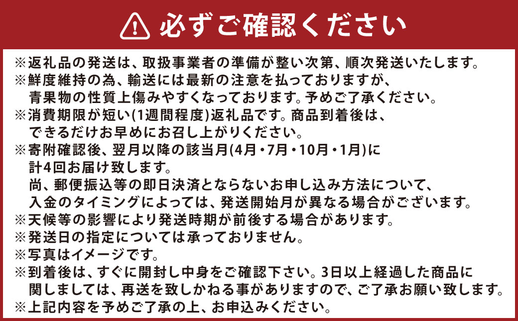 【年4回定期便】熊本県人気フルーツ4回定期便 ｜ フルーツ 果物 くだもの 旬 旬のフルーツ すいか メロン 梨 新高梨 デコポン みかん