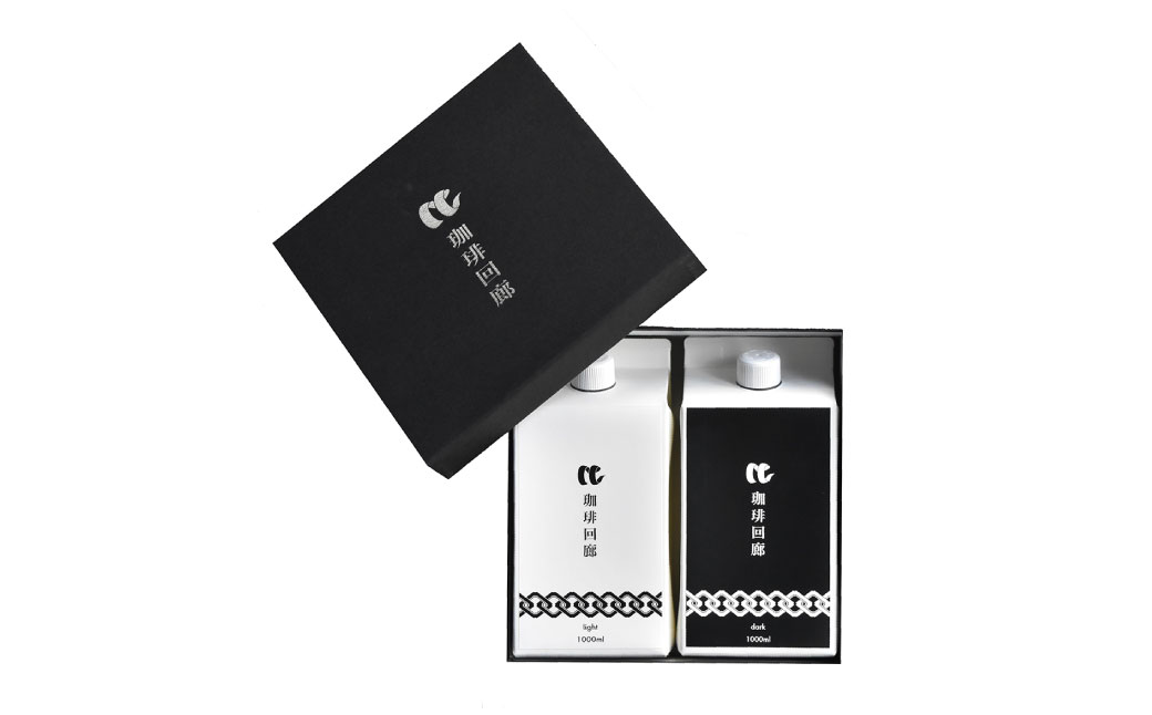 冷やしコーヒーギフトボックス 1000ml×2本 合計2000ml 2種 セット 飲み物 飲料 ドリンク コーヒー 珈琲 アイスコーヒー リキッドコーヒー 無糖 オリジナル ブレンド ギフト