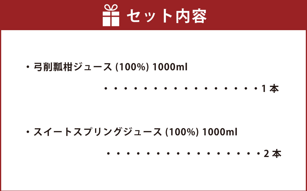 熊本県産柑橘ジュース3本セット（スイートスプリング2本・弓削瓢柑1本） 飲料 ジュース 果汁100％ みかんジュース ひょう柑 ひょうかん 柑橘 蜜柑 ミカン 果物 フルーツ くだもの 国産 熊本県