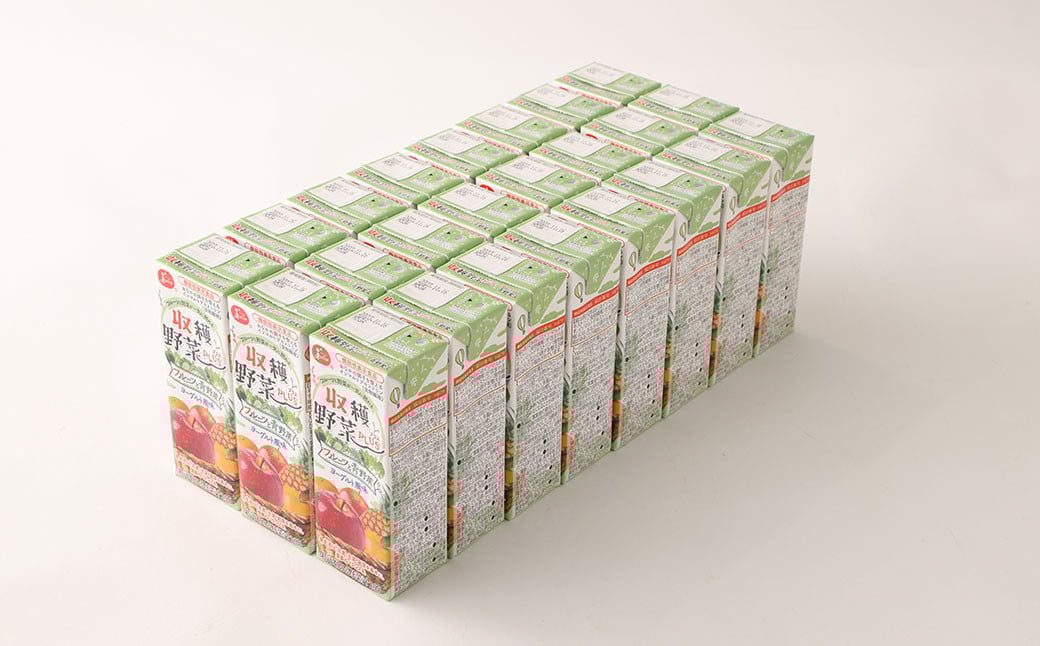 ジューシー収穫野菜plusフルーツと青野菜 200ml × 24本 合計4800ml 紙パック 飲料 常温