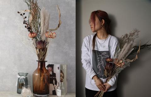 【ナチュラル】ドライフラワー インテリアアレンジ 1個 縦約85cm (7種類12本以上)