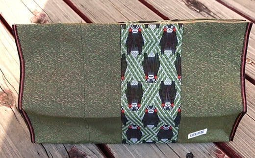 くまモン柄畳縁「ティッシュケース」 青