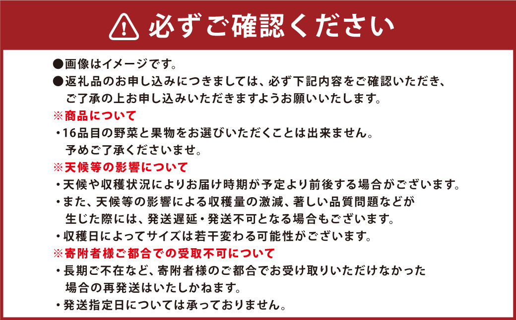 【6か月連続定期便】季節の果物と野菜セット 16品目