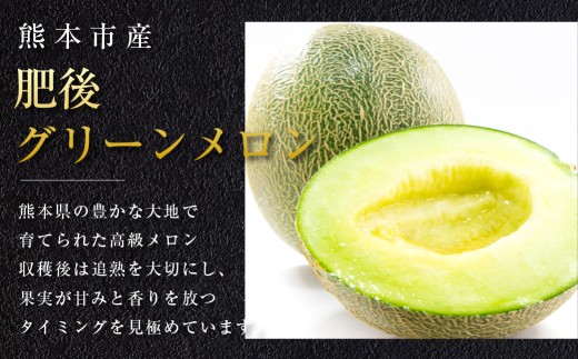 熊本市産 肥後グリーンメロン1玉４L以上 約2kg 【2026年4月下旬～2026年７月下旬発送予定】メロン 青肉 甘いフルーツ プレゼント 贈答 贈り物 果物 熊本県