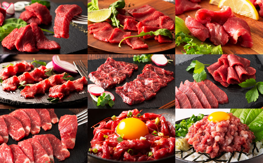 馬刺しと焼酎のPREMIUM晩酌セット【極み赤】合計660g 馬刺し 馬肉 米焼酎 馬花誉