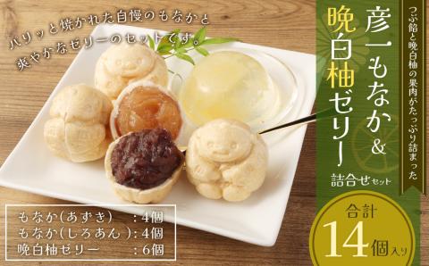 彦一もなかと晩白柚ゼリー 合計14個入 もなか2種×各4個 ゼリー6個 和菓子 スイーツ デザート
