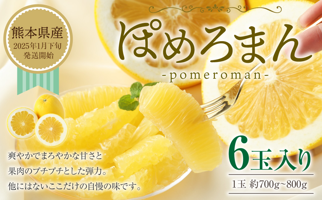 ぽめろまん 大玉 6個入り 【2025年1月下旬発送開始】