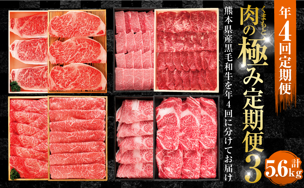 【年4回定期便】くまもと肉の極み定期便③ 食べ比べ あか牛 赤牛 くまもとあか牛 黒毛和牛 和牛 定期便 熊本県産 肉 お肉 牛肉 牛 国産