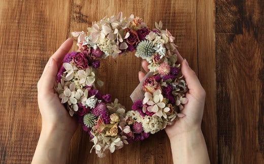 【6ヶ月定期便】ドライフラワーリース Mサイズ