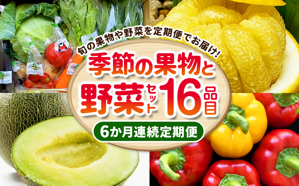 【6か月連続定期便】季節の果物と野菜セット 16品目