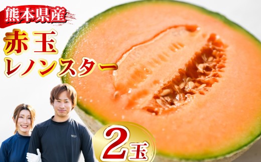 赤玉レノンスター 2玉【2026年5月下旬発送開始】 メロン フルーツ くだもの 果物 熊本県産 国産