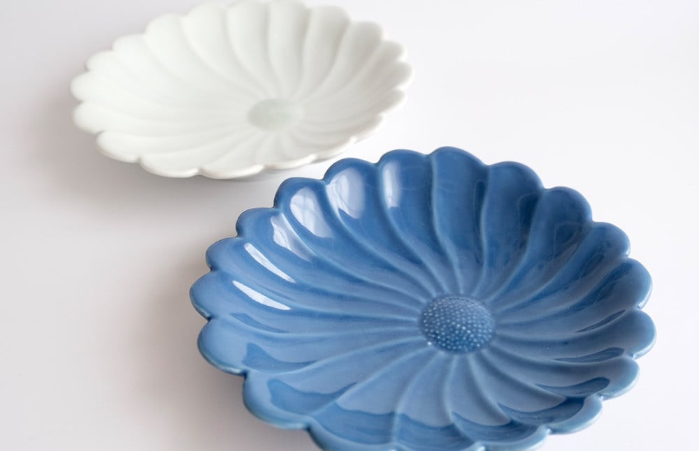 器峰窯 菊花皿 2色セット