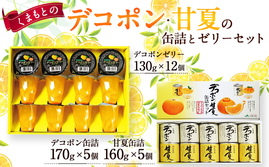 くまもとのデコポン･甘夏の缶詰とゼリーセット