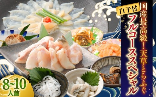 【白子付】大皿使用 国産最高級！天草とらふぐフルコーススペシャル（8～10人前）【2025年12月下旬発送開始】トラフグ フグ お魚 贈答品 ギフト ご褒美 熊本県 天草