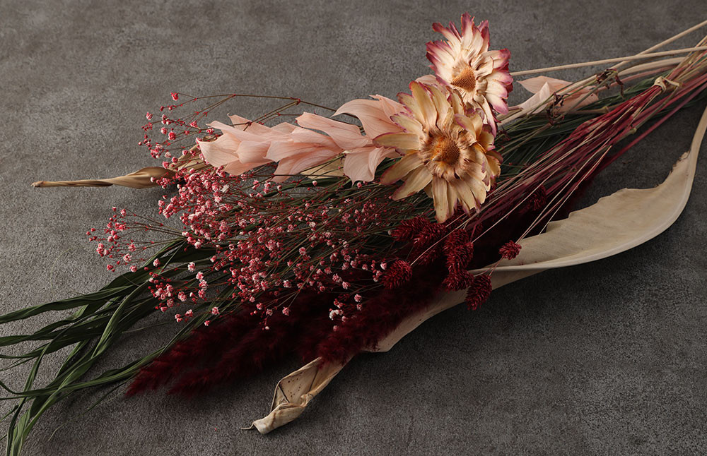 【レッド】ドライフラワー インテリアアレンジ 1個 縦約85cm (7種類12本以上)